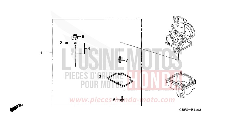 VERGASER O.P. (BAUSATZ) (CR85R5,6/RB5,6) von CR85R "Big Wheel" EXTREME RED (R292) von 2006